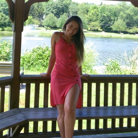 Heart & Hips Dresses & Skirts - Heart And Hips Red And White Striped Bodycon Dress